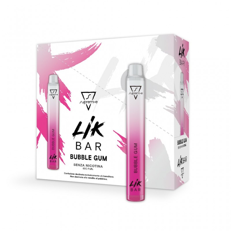 LIK BAR Usa E Getta Conf 10 Pz BUBBLE GUM Senza Nicotina