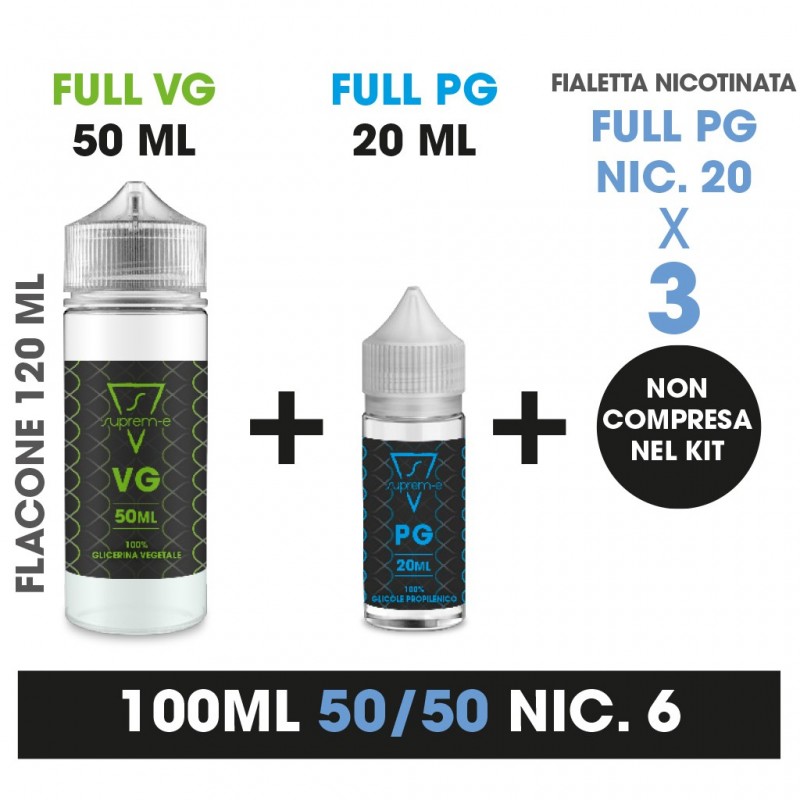 Kit Base Neutra 50/50 100ml 6mg/ml nicotina - Suprem-e