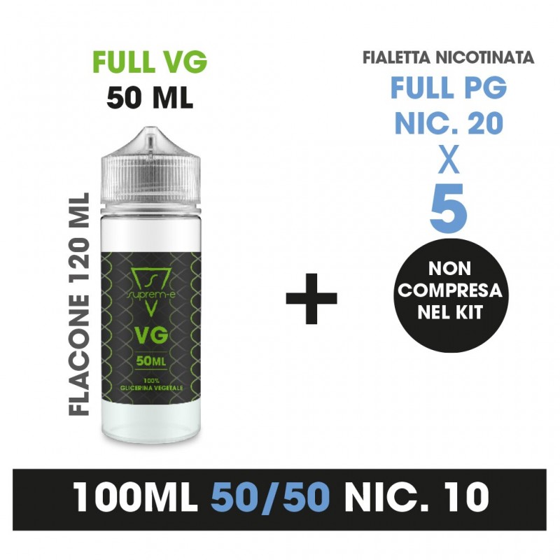 Kit Base Neutra 50/50 100ml 10mg/ml nicotina - Suprem-e