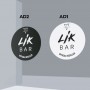 LIK BAR by SUPREM-E - Vetrofanie in PVC adesivo LIK BAR OFFICIAL RESELLER Ø 14 cm
 VERSIONE-LOGO NERO SFONDO BIANCO