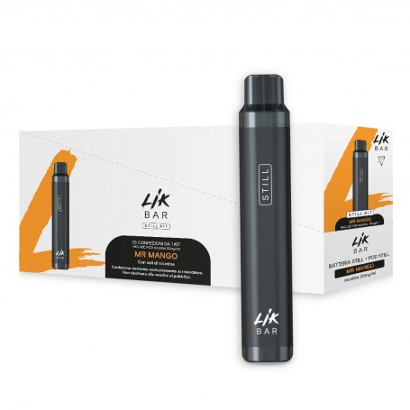 LIK BAR STILL - conf 10 pz - STARTER KIT BLACK + POD MR MANGO Nic 20