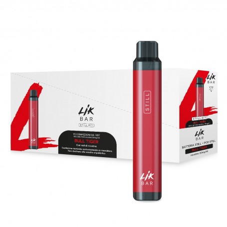 LIK BAR STILL - conf 10 pz - STARTER KIT RED + POD BULL TIGER Nic 20